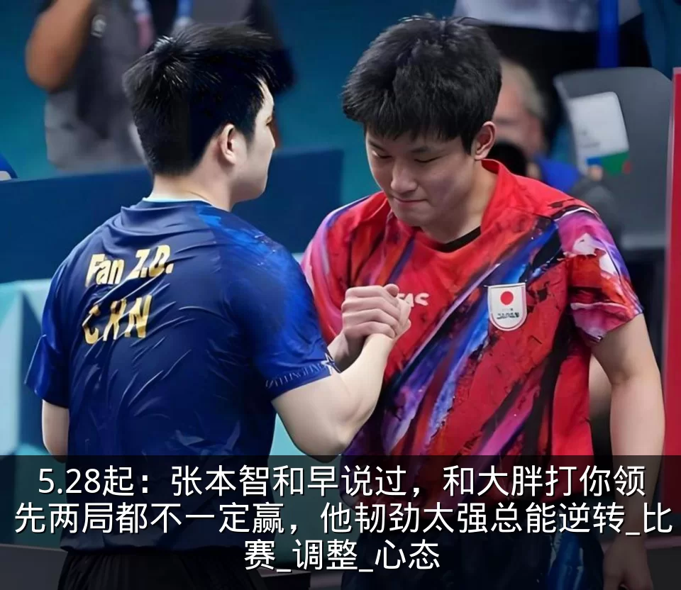 5.28起:张本智和早说过,和大胖打你领先两局都不一定赢,他韧劲太强总能逆转_比赛_调整_心态